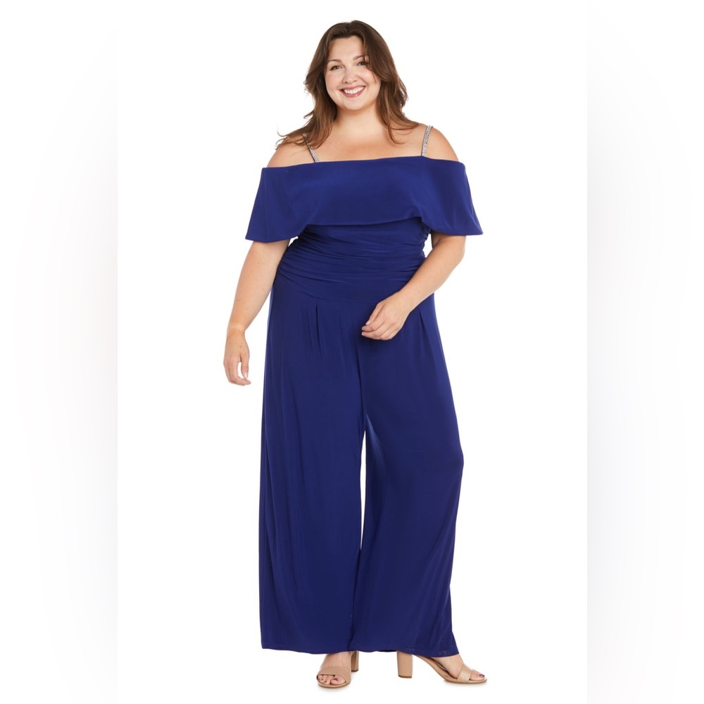 R&M Richard’s Off-Shoulder Women’s Jumpsuit sz 16 NWT